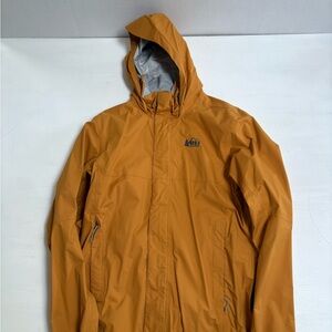 REI Men's Orange Hooded Rain Jacket